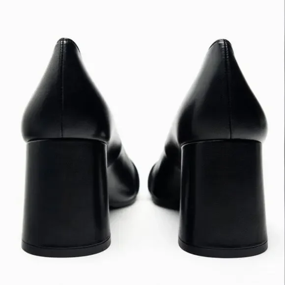 Zara Black SINGLE MONK STRAP LEATHER SHOES 7.5 US - Picture 5 of 16